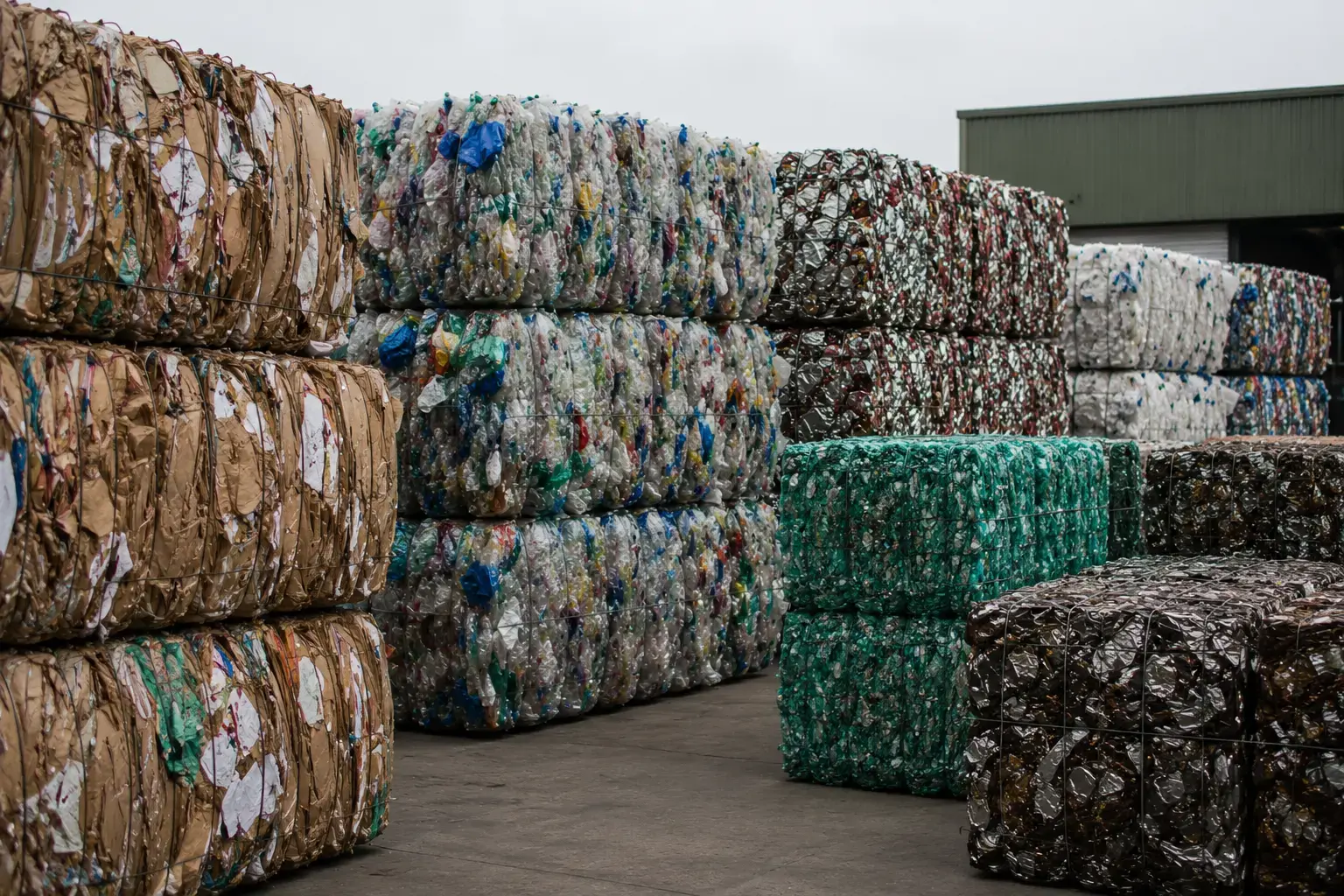 Stock matière · balles recyclables